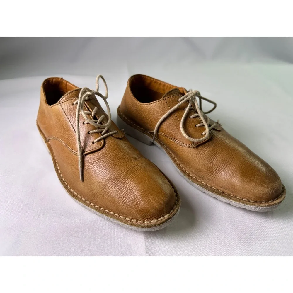 RARE Tommy Bahama Gilford Mens 9M Brown Leather Casual Derby Oxfords Brazil Shoe